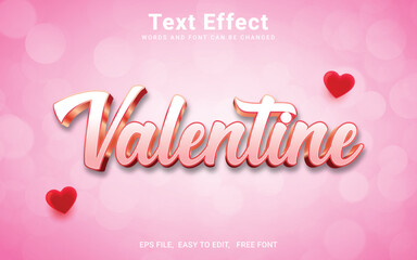 Editable Valentine 3d style text effect vector in Illustrator	