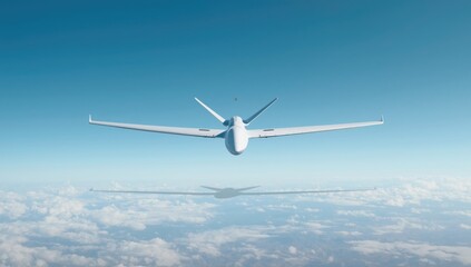 Obraz premium Unmanned aerial vehicles hovering in open air, focusing on maintenance and control procedures