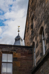 Edinburgh, Scotland: architectural details of Dean Village Dam, northwest of Edinburgh, formerly known as the Water of Leith Village and grain milling area for more than 800 years