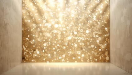 Gold abstract background with reflective shimmer spots used as a graphic design element