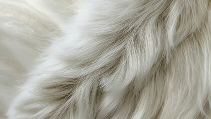 Obraz premium Close-up of white grey wolf fox fur natural, wildlife textures for background use, World Wildlife Day