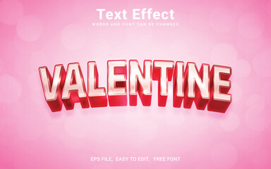 Editable Valentine 3d style text effect vector in Illustrator	