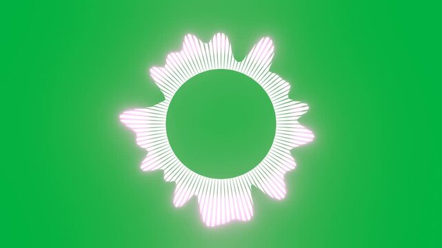 circular spectrum music audio visualizer isolated on green screen background