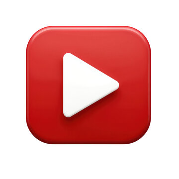 Red play button icon with white arrow