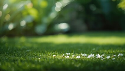 Naklejka premium Ground covered with white flowers, suitable for natural pattern backgrounds