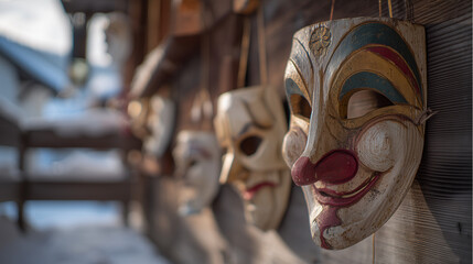 Vibrant Masks Adorned for Fasnachtsdienstag Shrove Tuesday Carnival Celebration in Liechtenstein's Cultural Event