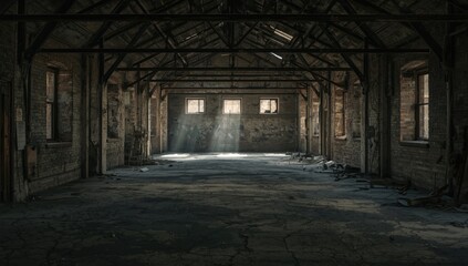 Obraz premium Interior of a derelict industrial facility, highlighting deterioration and neglect, urban decay awareness day
