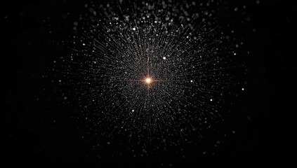 Centered light on glittery black background, ideal for text overlay and visual emphasis, background for digital interfaces or layouts