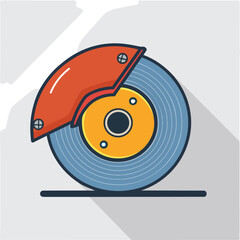 grinding disc flat vector illustration icon