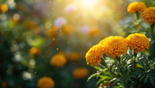 Yellow-petaled marigolds arranged on a steering wheel for religious offerings, cultural practices