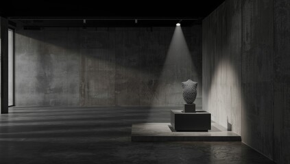 Banner design featuring focused lighting and shadows on a concrete background for visual impact