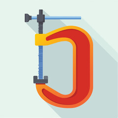 c clamp flat vector illustration icon