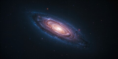 Spiral galaxy with a starry sky backdrop, focusing on cosmic science and educational visuals, International Astronomy Day