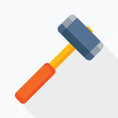 rubber mallet flat vector illustration icon