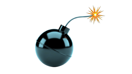 Black Bomb with Exploding Fuse