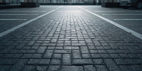 Modern gray cobblestone pavement texture providing a neutral background for architectural layouts, Earth Day