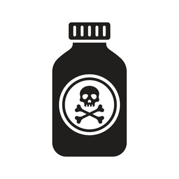 Deadly chemical icon. Poison bottle icon