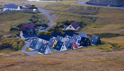 Scenic Scotland Shetland houses in nature scenery in England
