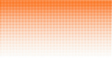 Orange halftone dot gradient abstract background with fading dots pattern for poster, banner and graphic design