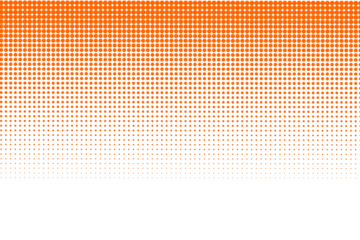 Orange halftone dot gradient abstract background with fading dots pattern for poster, banner and graphic design