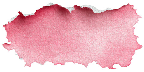 A watercolor wash in varying shades of pink, with ragged edges and paper texture