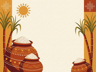Pongal fectival celebration design background. sun worship and Tamil cultural festivity.