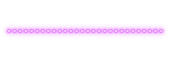Pink neon glowing dotted horizontal line decorative light divider