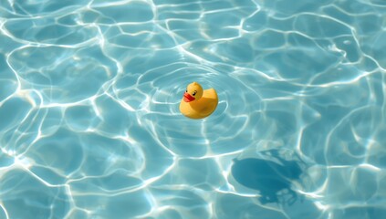Childs rubber duck toy in water, designed for bath time activities