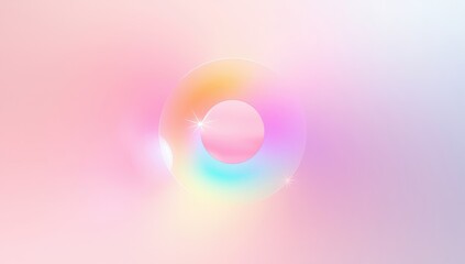 Vibrant multicolored rainbow light spectrum in circular shape serving as UI backdrop