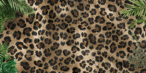 Leopard skin animal pattern repeated as textile background, highlighting natural motifs, World Animal Day