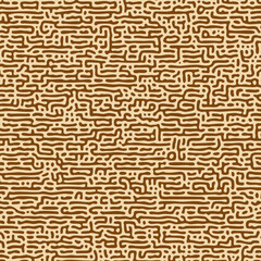 Brown turing reaction diffusion seamless pattern for modern fabric and wallpaper design