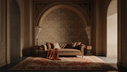 Stylish Middle East room featuring traditional arch architecture, suitable for cultural heritage discussions