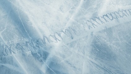 Skate marks on an abstract surface from a top aerial shot, highlighting ice texture for sports surface maintenance