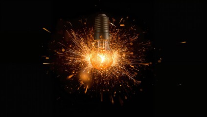 LED light bulb illuminated with sparklers in the background, highlighting festive lighting