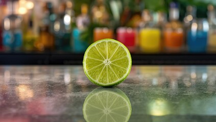 Freshly sliced lime wedges used in mixology to enhance tropical cocktails, highlighting citrus flavor and bar presentation