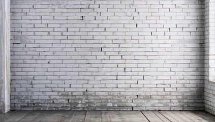 Fototapeta premium Interior design with light brick wall backdrop focusing on layout and space utilization
