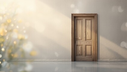 Vintage door embedded in weathered surface, highlighting abstract pattern and textured wall detail for layout purposes