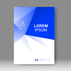 Business Cover design Blue triangle modern template. for cover book, magazine, brochure, poster, Annual report, flyer, catalog. Vector illustration