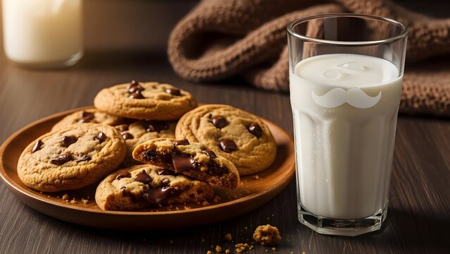 Cookies and milk still life - Powered by Adobe