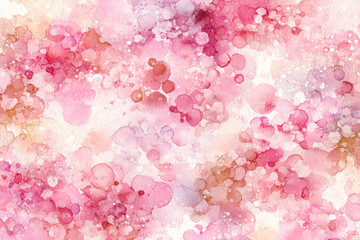 Soft Pink Watercolor Abstract Background with Bubbles