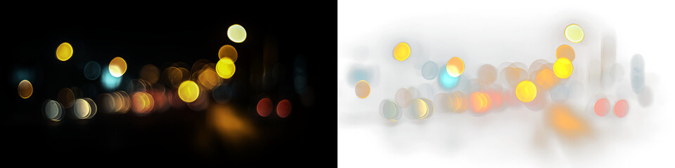 Colorful bokeh lights creating a vibrant atmosphere during a nighttime city event © tanandaa