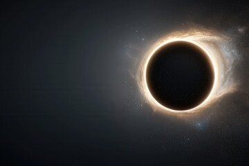 Abstract Black Hole in Deep Space with Glowing Accretion Disk and Starfield space abstract starfield