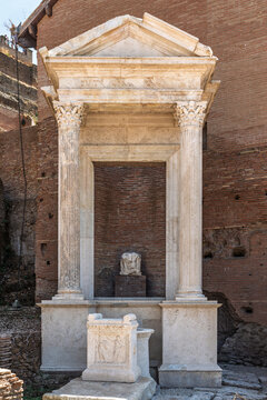 Italy - Rome - Spring of Juturna - Ancient Roman sacred spring shrine with marble columns in Roman Forum archaeological site