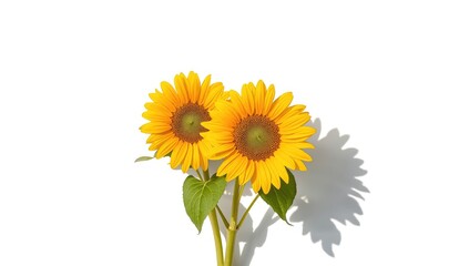 Obraz premium Sunflower bouquet with seed and oil icons against a white background, highlighting bio and eco-friendly agriculture, World Environment Day