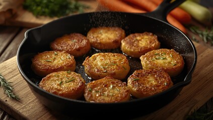 Vegetable fritters featuring shredded potatoes, highlighting food textures and cooking method, ideal for a casual meal