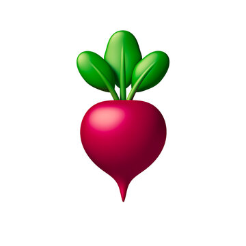 Betabel beet beetroot emoji clipart with big 3d cartoon purple red root green leaves on transparent background for plant food symbol icon