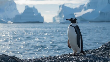 Penguin in natural daylight environment, highlighting wildlife conservation awareness
