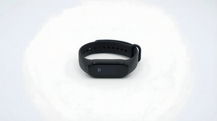 Modern black fitness smartwatch on white background