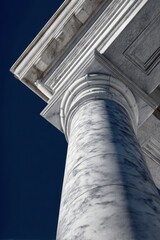 Architectural detail marble column perspective view