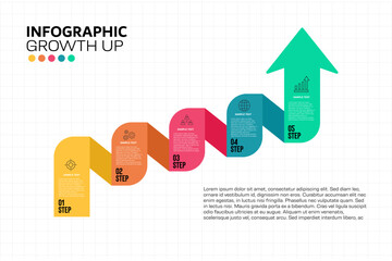 Infographic 5 steps to business growth presentation template, for web, power point or poster infographic 5 steps. vector editable 